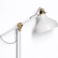 Schreibtischlampe Tischlampe Weiß Messing-Akzente