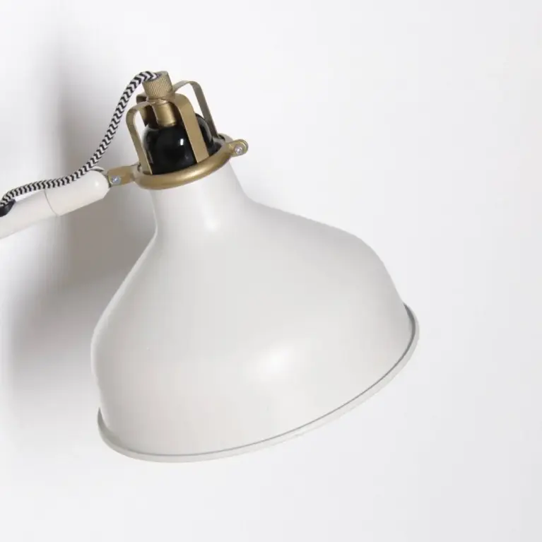 Schreibtischlampe Tischlampe Weiß Messing-Akzente