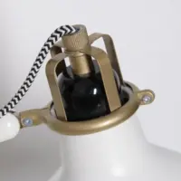 Schreibtischlampe Tischlampe Weiß Messing-Akzente