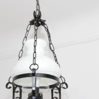 Deckenlampe Hängelampe Petroleum Glasschirm Schwarz 90cm Vintage