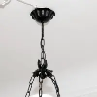 Deckenlampe Hängelampe Petroleum Glasschirm Schwarz 90cm Vintage