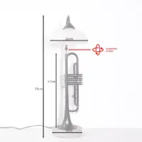 Trompetenlampe Stehlampe Schwarz Glasschirm Unikat