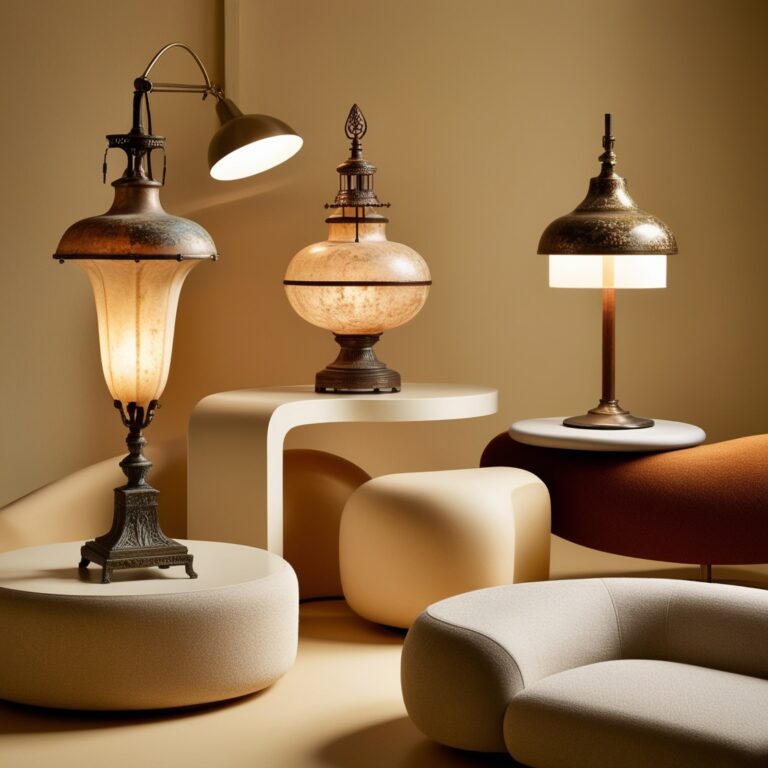 Vintage-Lampen und moderne Möbel