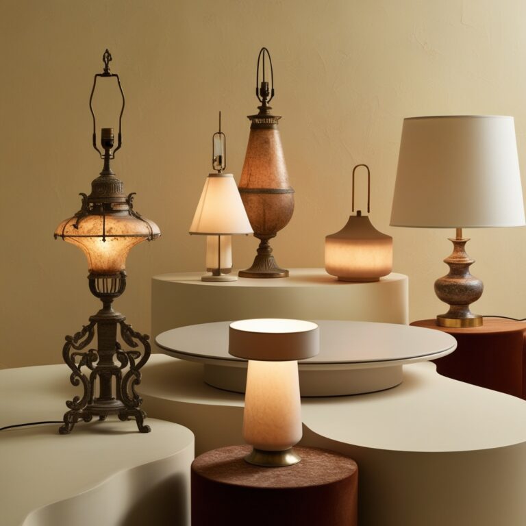 Vintage-Lampen und moderne Möbel